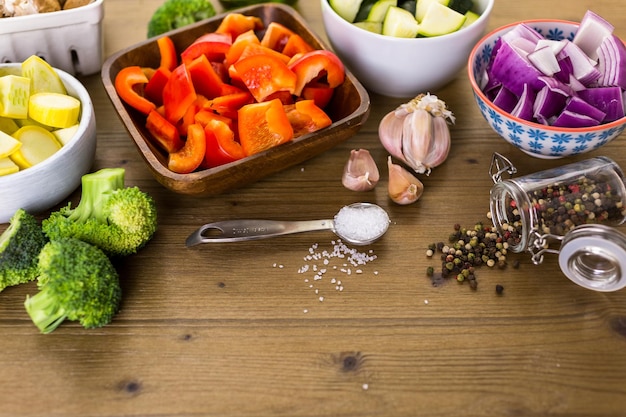 Zestaw przypraw i warzyw